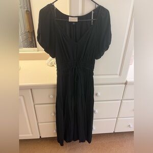 Universal Thread Black V-Neck Smocked-Waist Maxi Dress